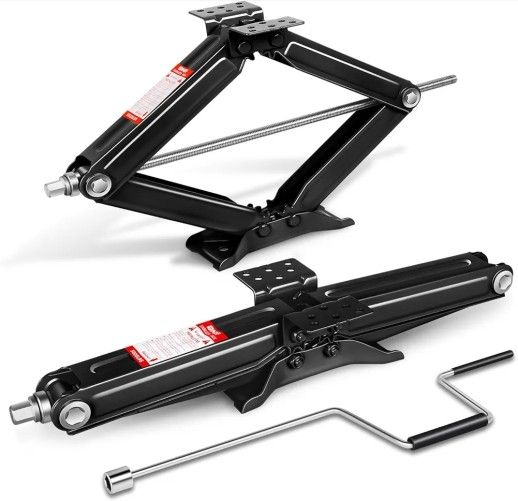 2-Pack RV Trailer Stabilizer Leveling Scissor Jacks W/ Speed Crank Handle