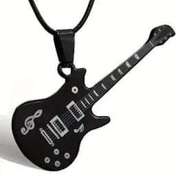 $10  Men's Stainless Steel Guitar Necklace (New)
