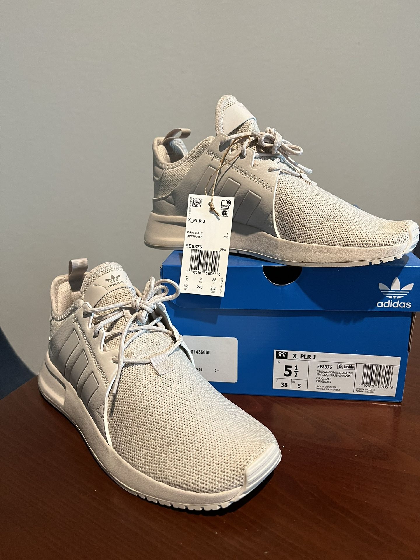 Adidas X_PLR J Athletic Shoe Big Kid- Beige Monochrome 5 1/