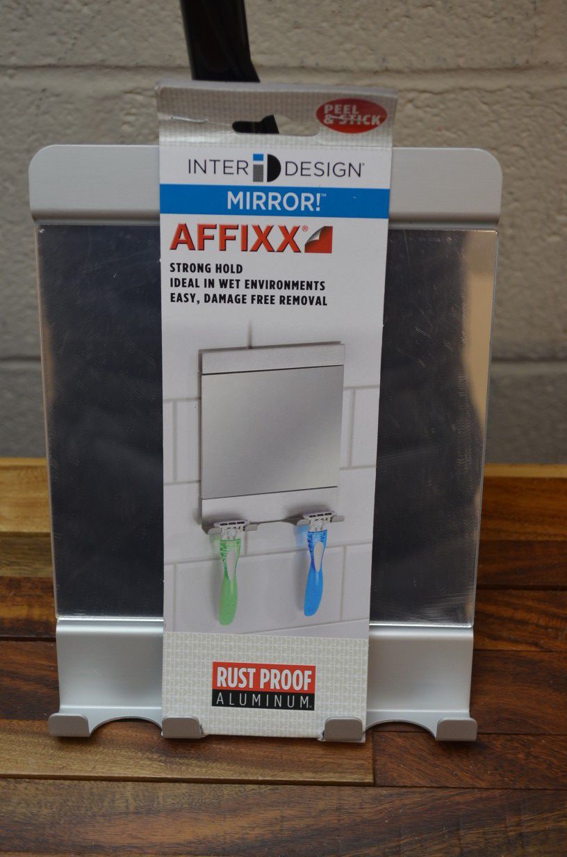 iDesign Affix Strong Self-adhesive Rustproof aluminum Bathroom Shower Mirror