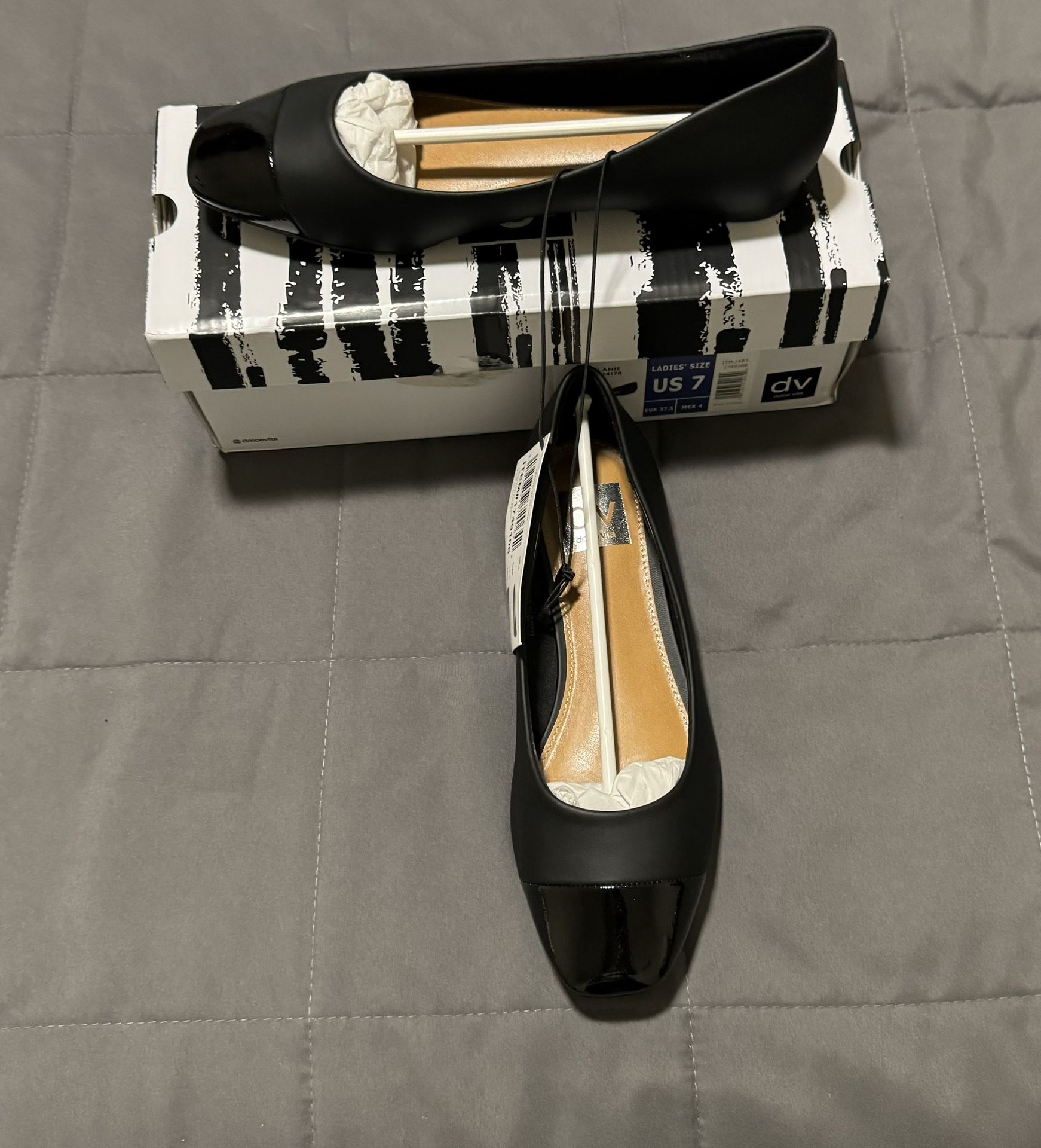 New Black Flats Size 7