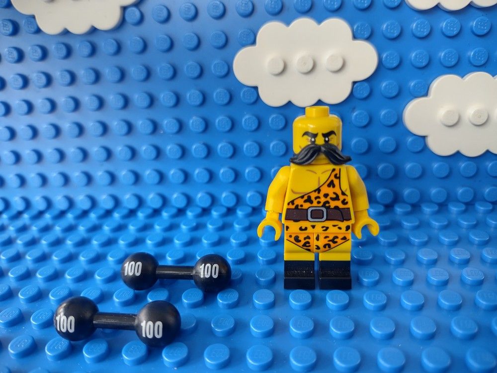 Lego Strongman Minifigure With Double Dumbbells