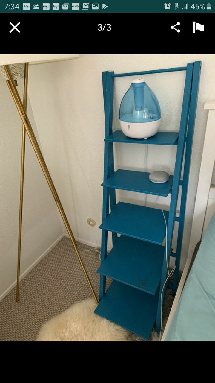 Blue Ladder Bookcase W18” x H53”