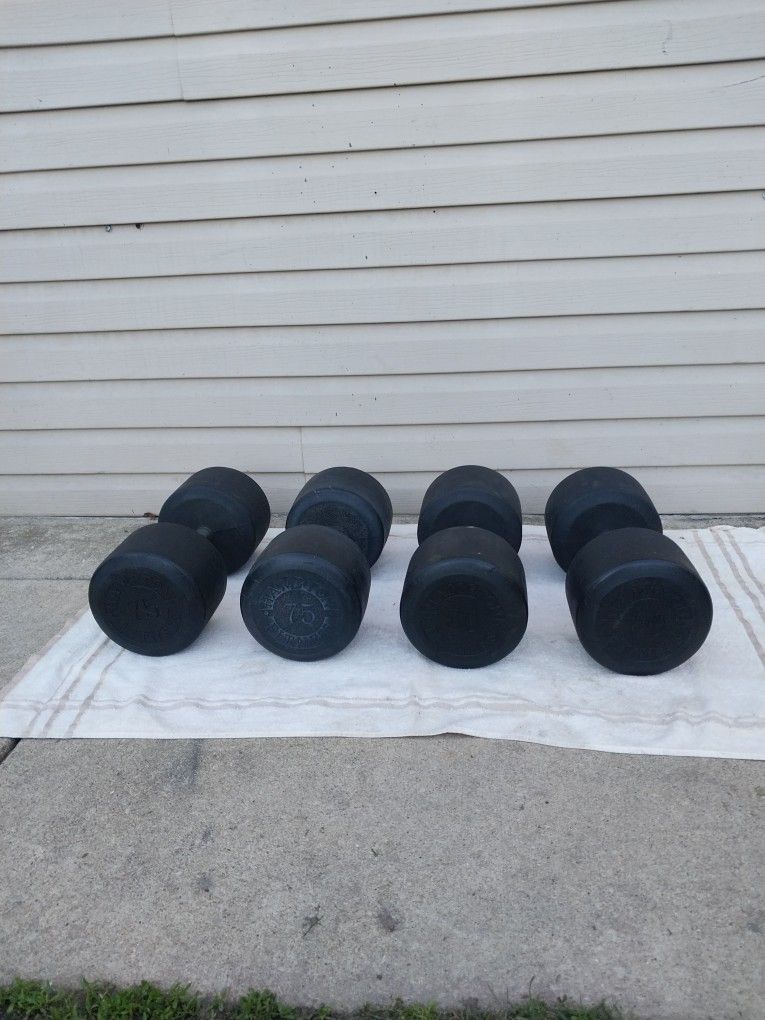 Hampton Rubber Coated Dumbbells Sets 75lbs, 80lbs