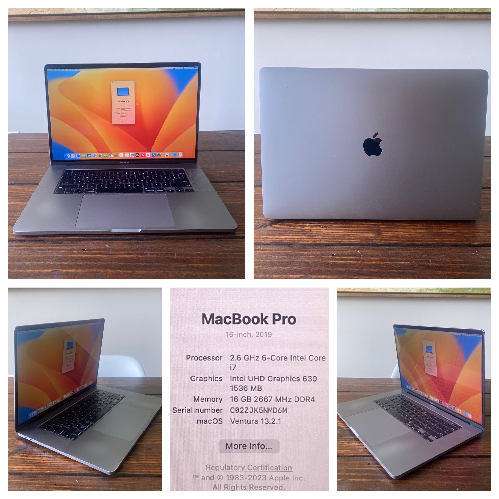 Excellent 2.6ghz i7, 16gb, 500gb, Apple MacBook Pro Touchbar, Office 2019, Final Cut, Affinity