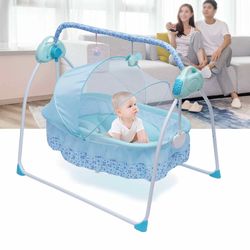 NEW Smart Electric Baby Swing Cradle S-C901-Bluetooth,5 Speeds,Remote, UP2–55lbs