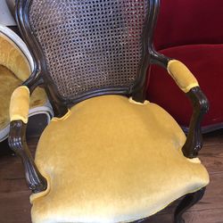Cane back side chairs new upholstery in excellent condition