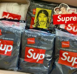Supreme Socks Black - White 4pair