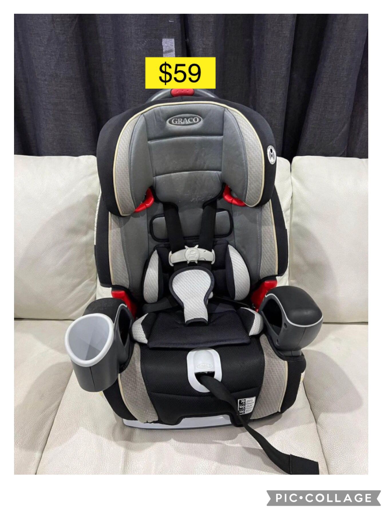 Graco kid car seat, convertible, recliner  / Silla niños convertible, reclinable carro