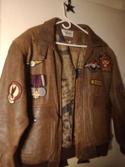 Cedars brand brown leather flight bomber jacket year 2000 theme ladies jacket xs.
