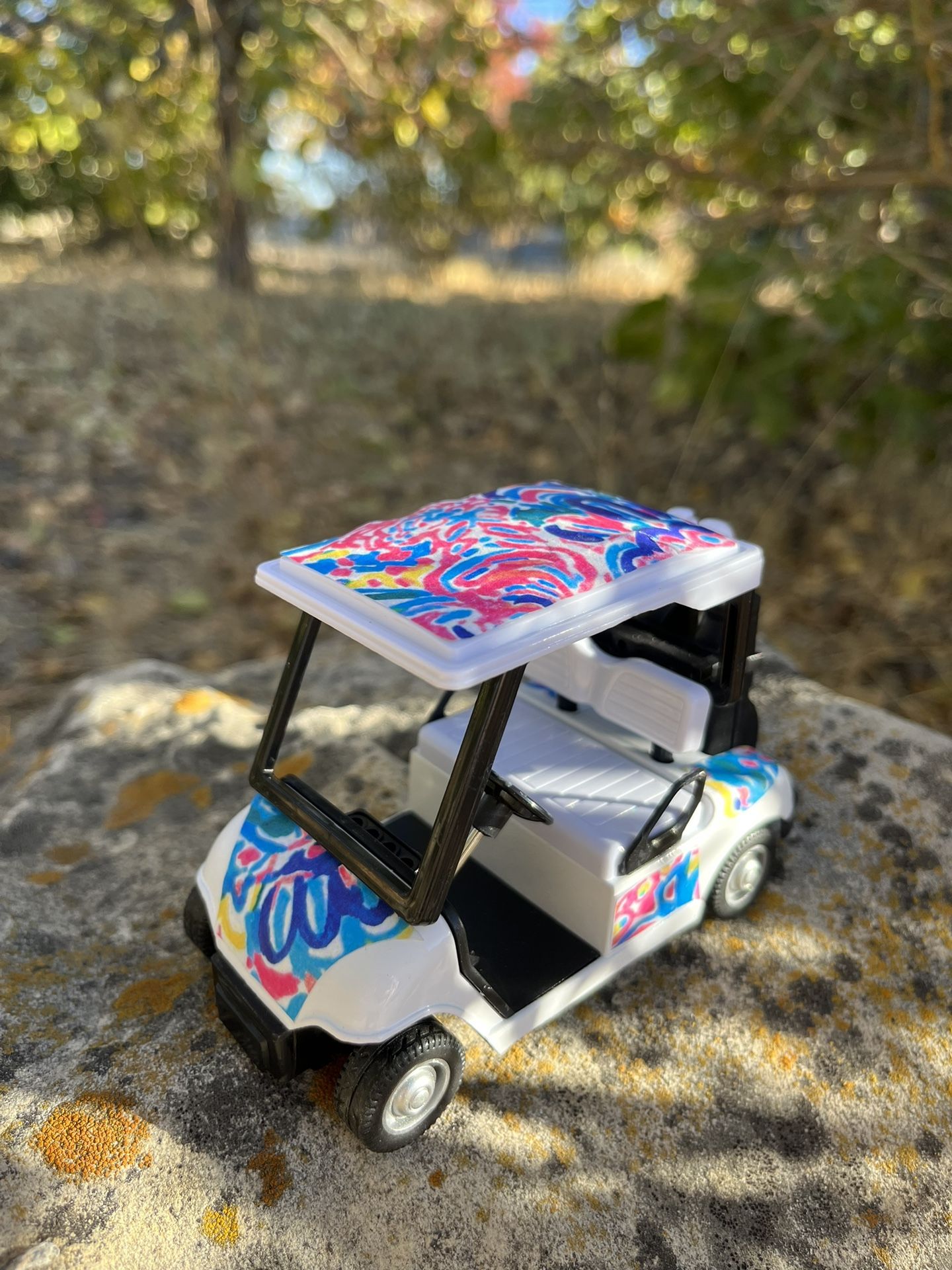 Lilly Pulitzer Inspired Golf Cart