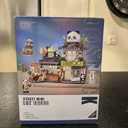 LOZ  Japanese Panda Tea House - Street View Building Set - Miniature House Model