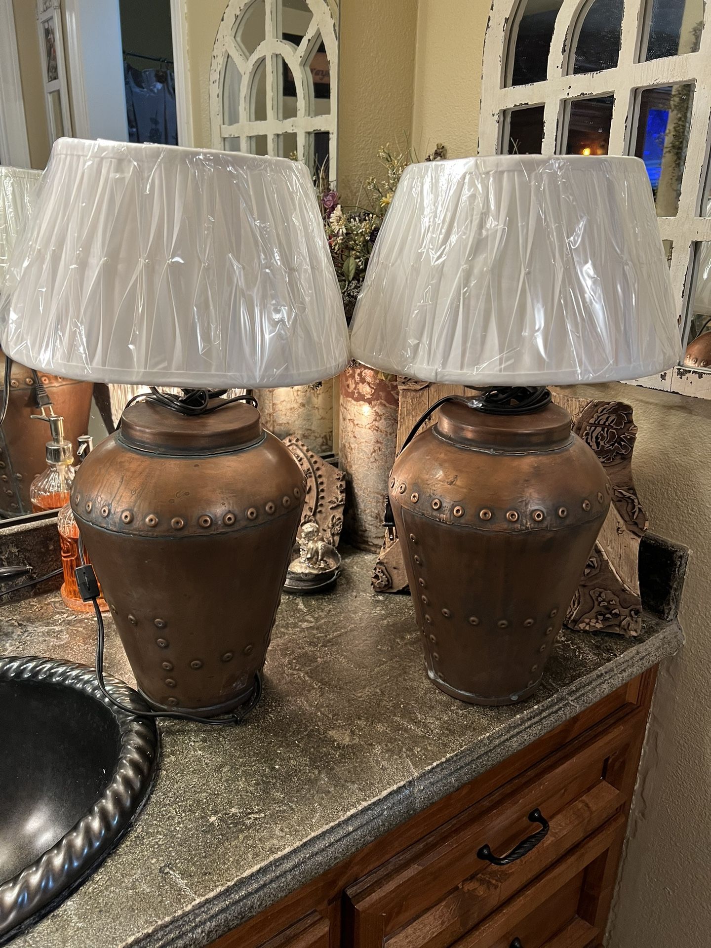 Beautiful copper lamps $80 for both pick up is in Canyon country/Santa Clarita. They are cross posted MQ.