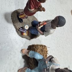 Faith & Prayer African American Boy Figurine Set – Inspirational Christian Deco