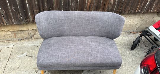 Mid-Century Modern Gray Loveseat