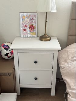 White wooden side table