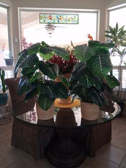 Faux Plants in Baskets