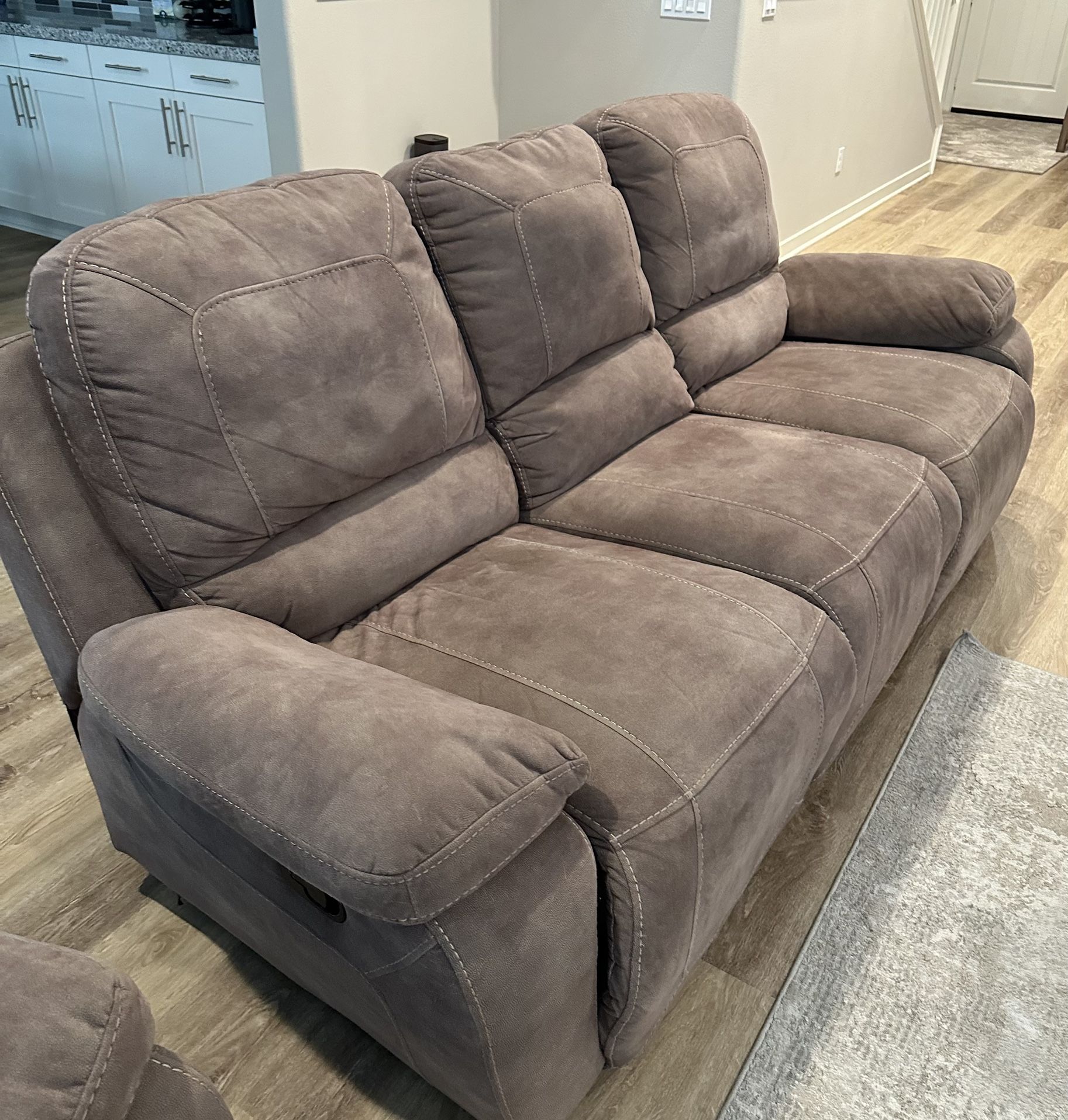 Microfiber Sofa And Recliner Set
