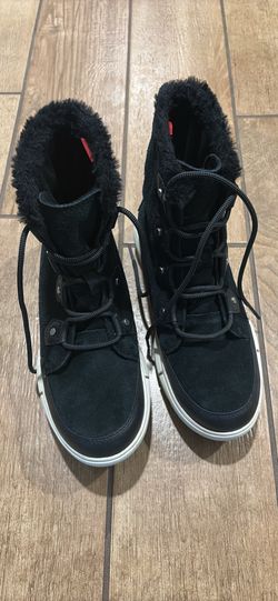 Sorel Explorer II Joan Faux Fur Waterproof Lace-Up Shoes for Women Size 8.5 