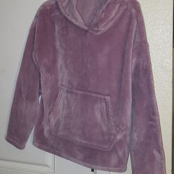 Champion Sherpa Fleece Women's Purple Sweater with Hoodie
