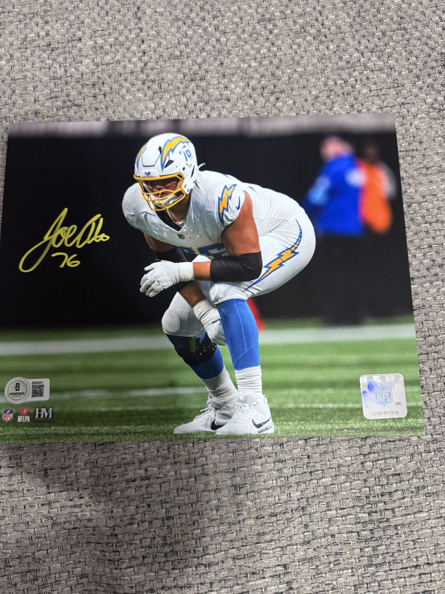 Los Angeles Chargers Joe Alt Autograph Signed 8X10 Photo Beckett COA