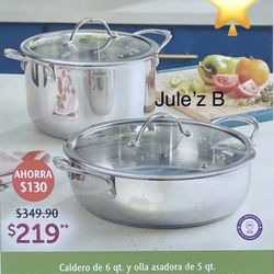 Set De Olka De 6 Qts Y Cacerola De 5 Qts Clásicas Nuevas En Sus Cajas 