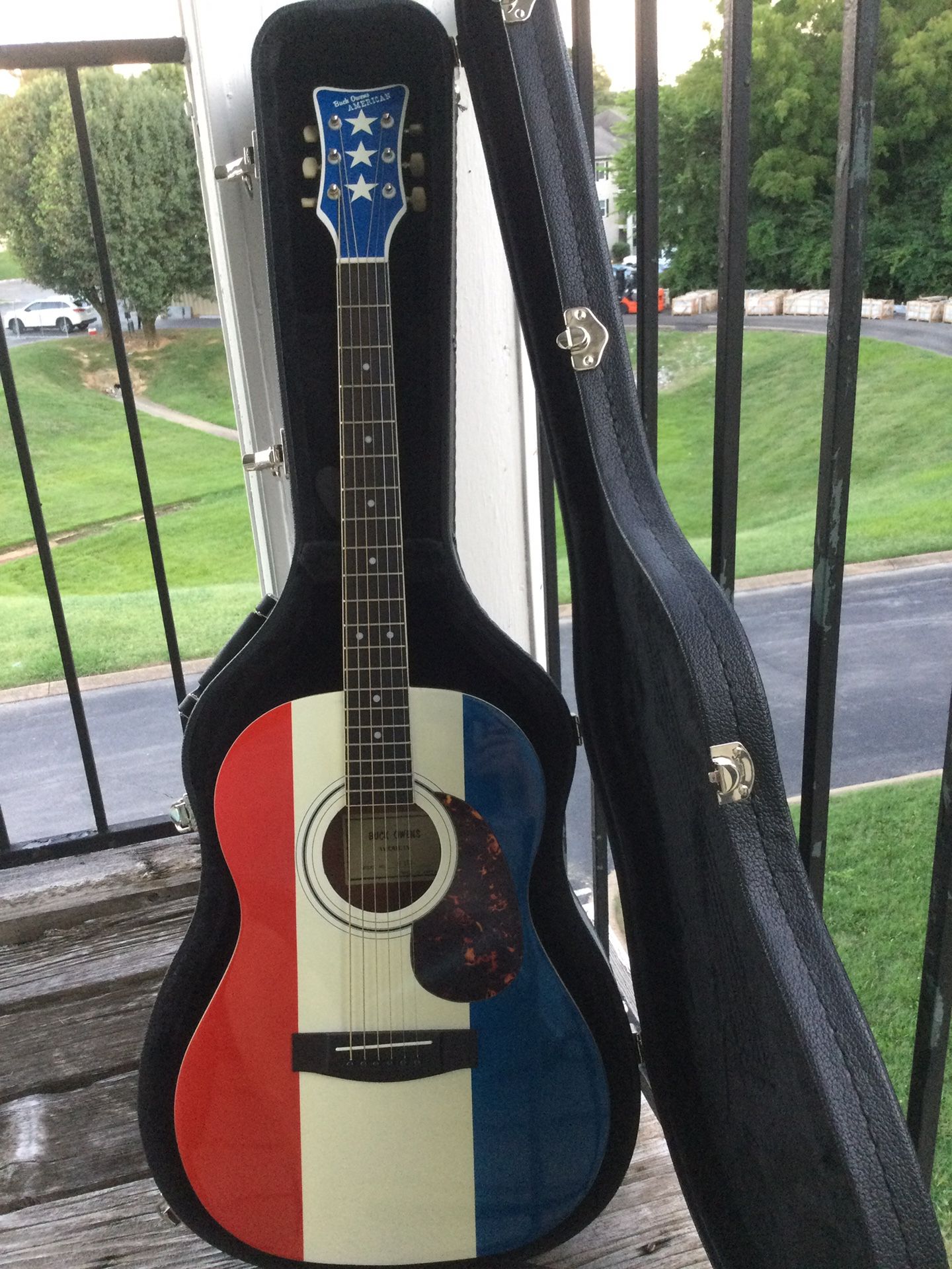Buck Owens American guitar - Red, White, Blue