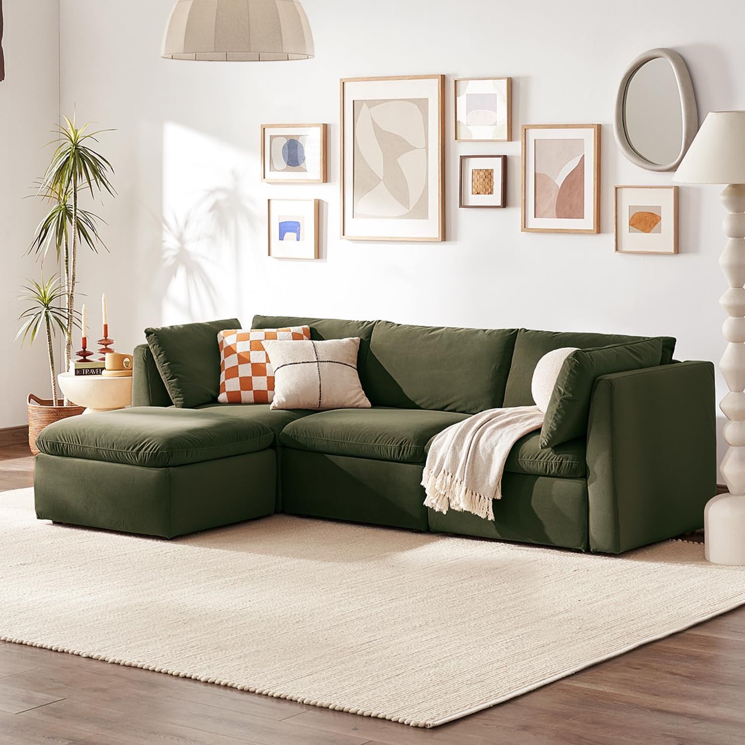 mopio Oversized Modular Sectional Sofa with Fully Removable Covers and Storage, Convertible U, L-Shaped and Sleeper Sectional, Modern Couches with Ott