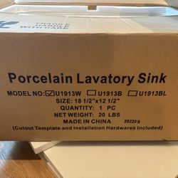 Brand New In Box Porcelain Under mount sink
