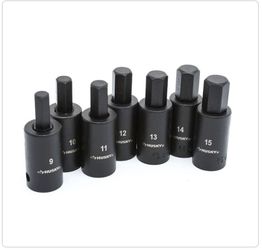 Husky 1/2 in. Drive Hex Bit Impact Socket Set MM (7-Piece)