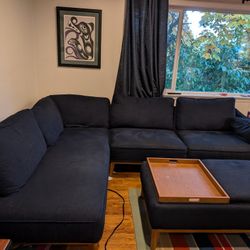 Navy Sectional/Ottoman Macy's Jolene
