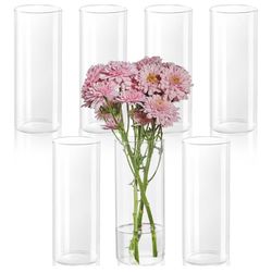 7 identical flower vases