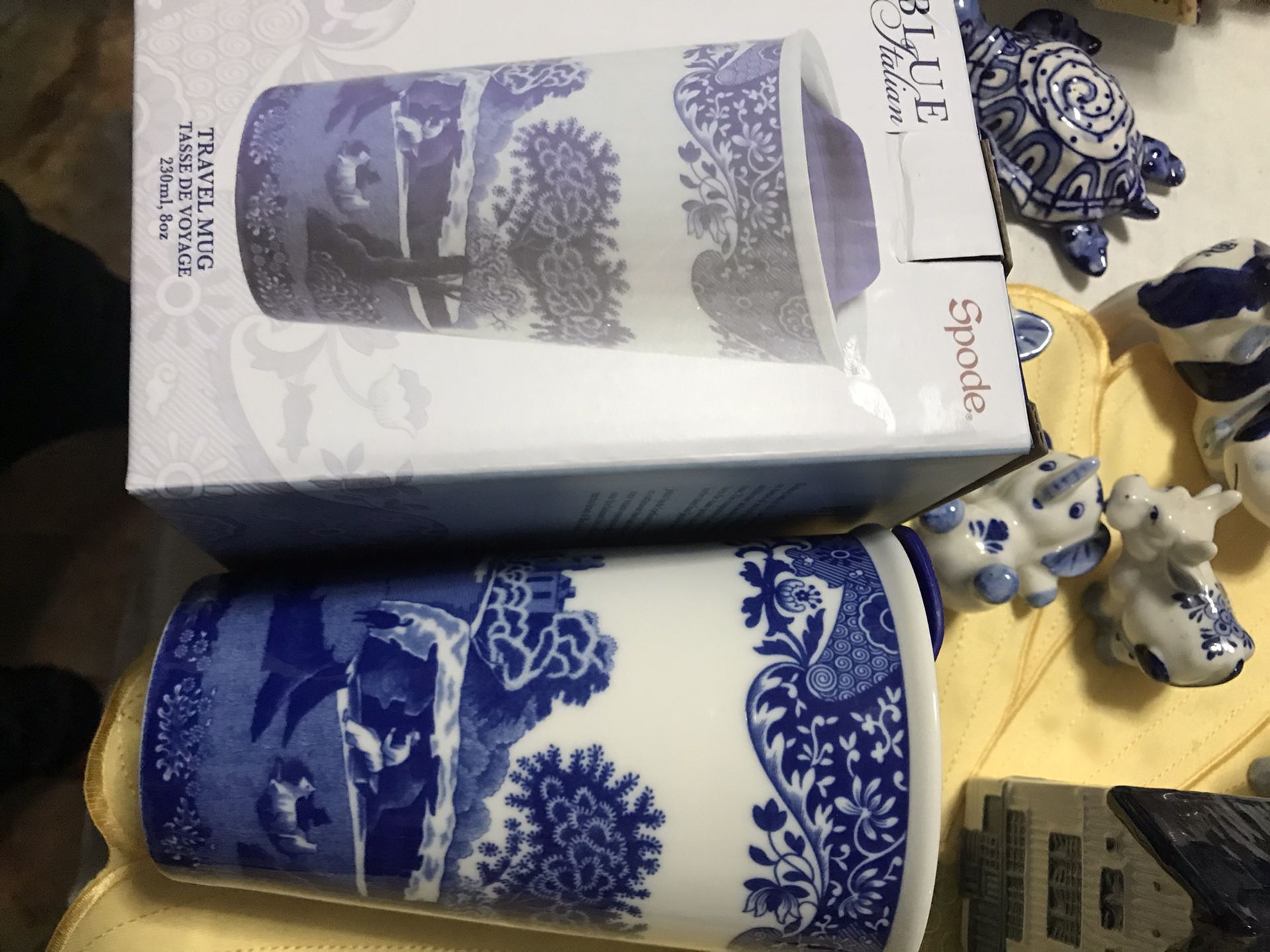 Spode Italian blue travel mug