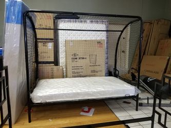 Soccer goal bed frame