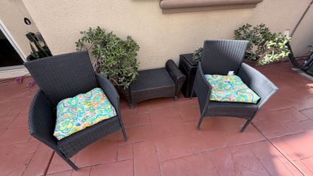 2 chairs and stool garden set