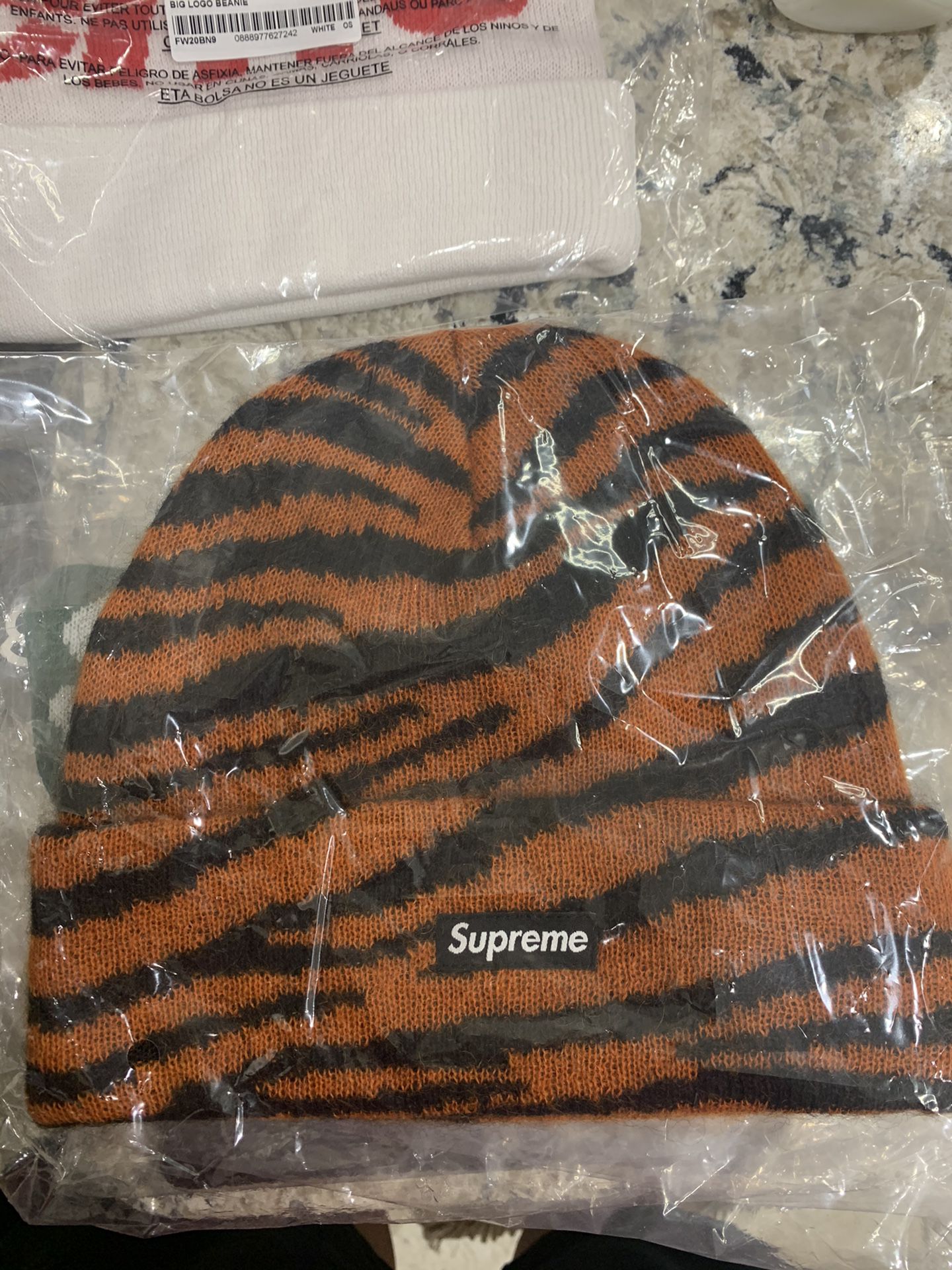 Supreme Mohair Tiger Stripe Beanie