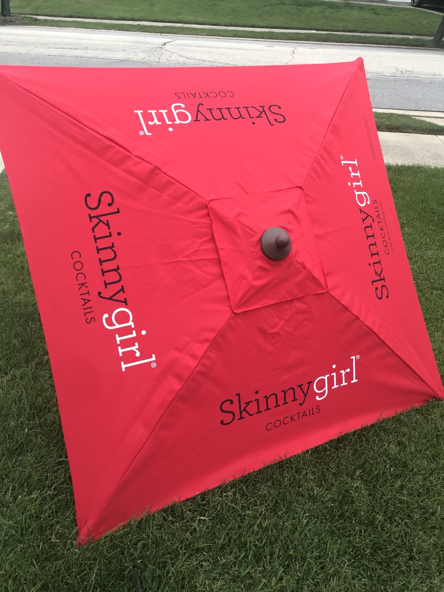 Skinny girl cocktail patio umbrella with stand