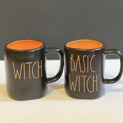 Rae Dunn Witch & Basic Witch mugs set of 2 
