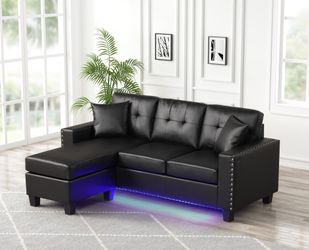 Messi Black Reversible Sectional sofa couch