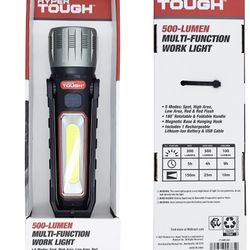 Hyper Tough Hyper Tough 500 Lumens Portable Multi-Use LED Work Light with Folding Stand and Magnetic Base