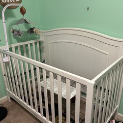White 3 In 1 Crib Convertible To Toddler Bed