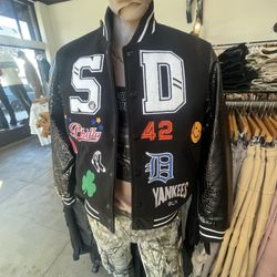 Bomber, varsity jacket, men’s store pick up