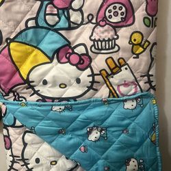 NEW Hello Kitty Blanket Reversible 