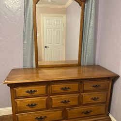 Full Size Bed Frame With Dresser And Mirror 