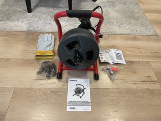 Professional-Grade Electric Drain Cleaner Machine with 100ft Cable & 5/16" Heavy-Duty Drill-Like Operation 