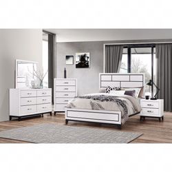 Queen Bed Dresser Mirror Nightstand! 