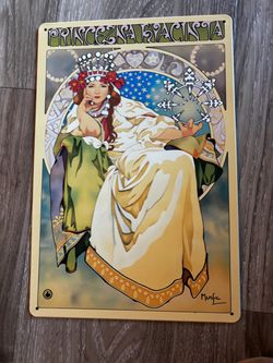 Princezna Hyacinta Art Nouveau Metal Tin Sign
