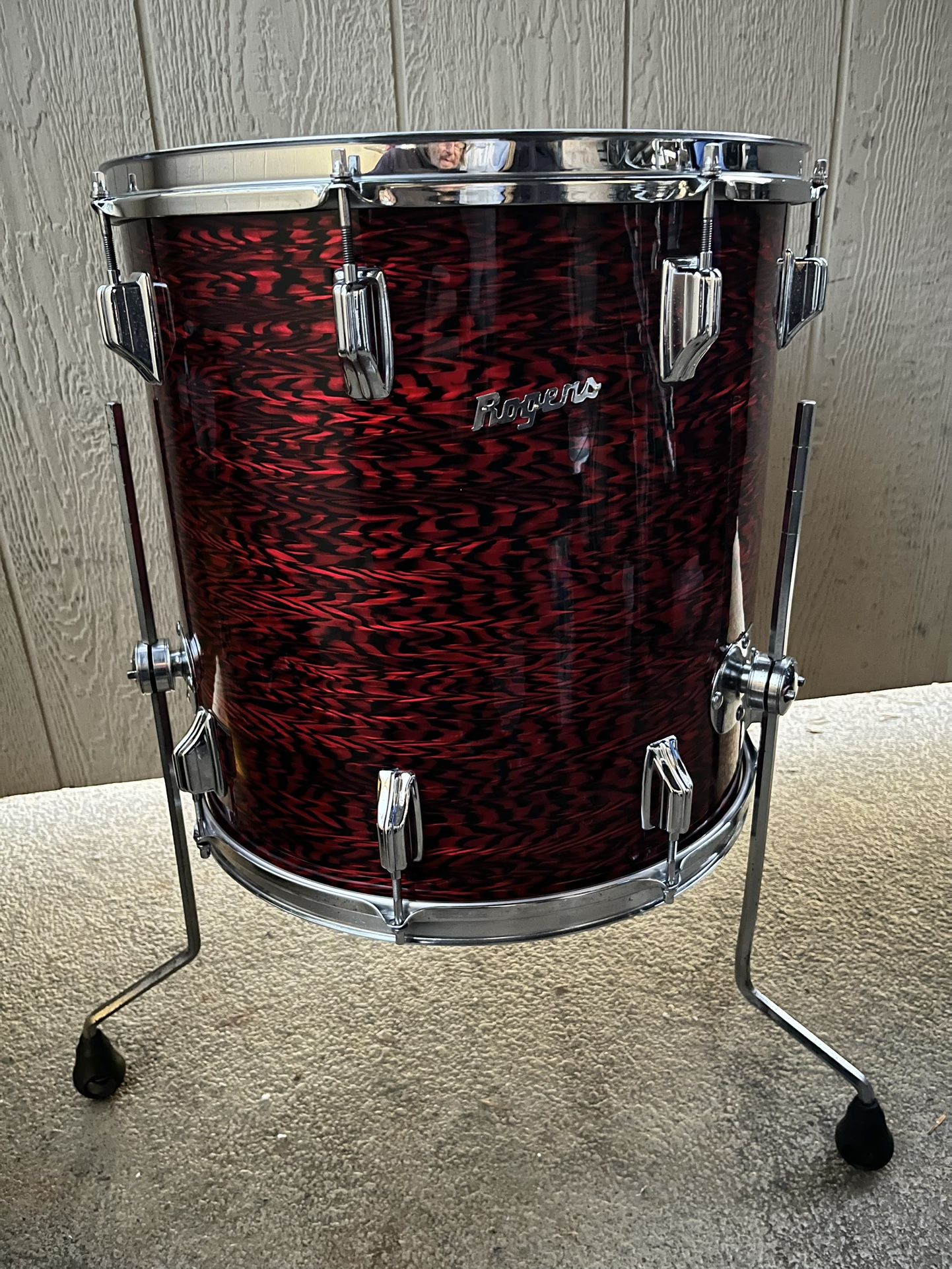 Rogers Vntg Red Onyx Floor Tom Drum, 68’ Original. Cymbal