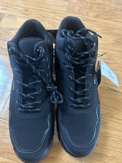 NWT Men's Black Lace-Up memory foam Hiking Boots size 10