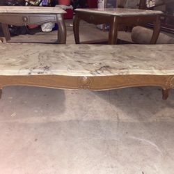 Marble Coffe And End Table Set
